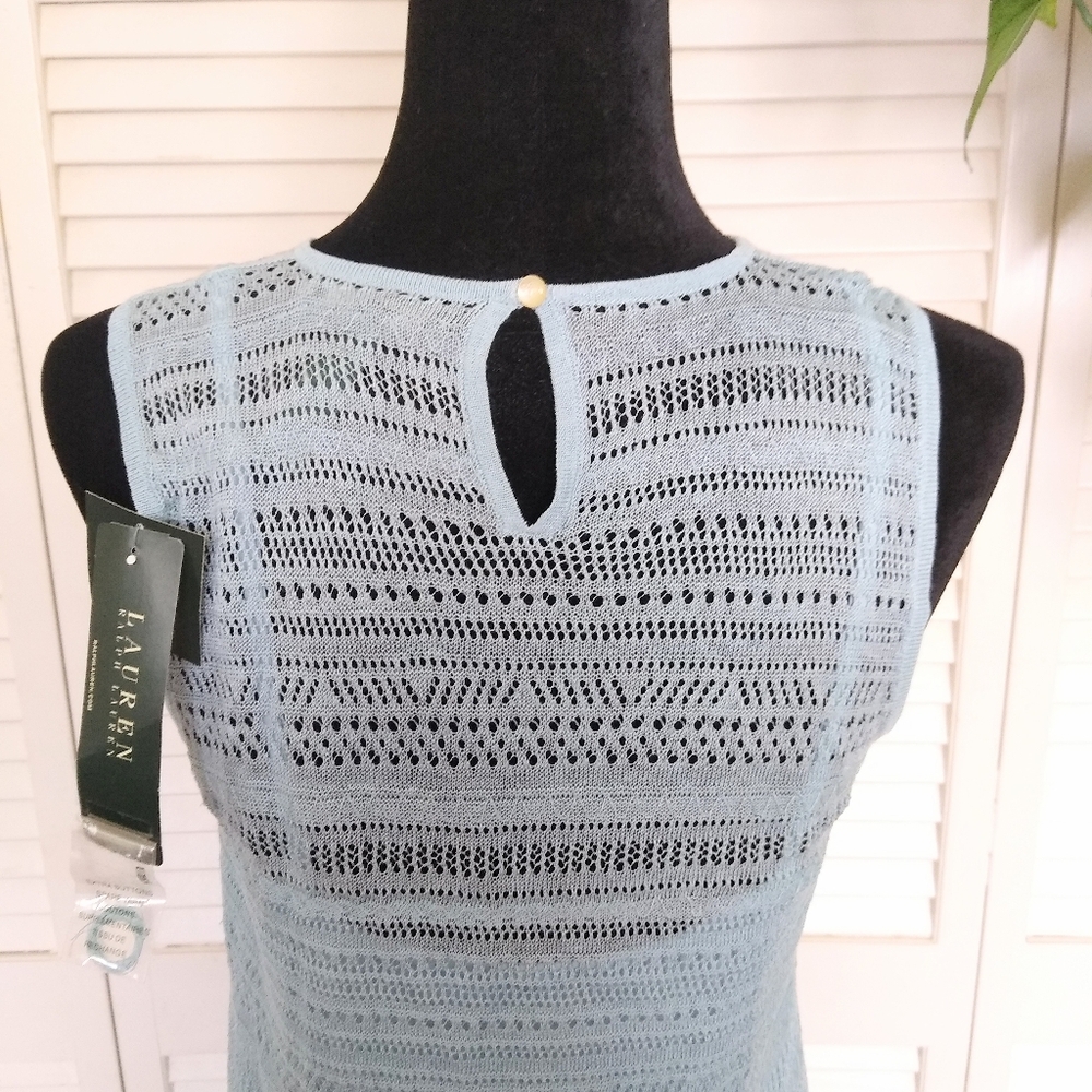 NWT Ralph Lauren Willow Blue Sleeveless Knit Midi Dress Size M MSRP $219 - Picture 4 of 12